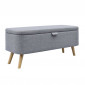 Banquette & Coffre en Tissu "Olean" 111cm Gris|Banquettes / Bancs / Poufs|Paris Prix