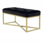 Banc Design Velours "Cameron" 90cm Noir & Or|Banquettes / Bancs / Poufs|Paris Prix