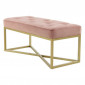 Banc Design Velours "Cameron" 90cm Rose & Or|Banquettes / Bancs / Poufs|Paris Prix