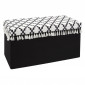 Banc Pliable & Coffre "Mirage" 76cm Noir & Blanc|Banquettes / Bancs / Poufs|Paris Prix