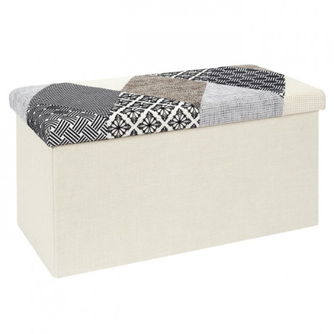 Banc Coffre Pliable "Patchwork" 76cm Gris|Banquettes / Bancs / Poufs|Paris Prix