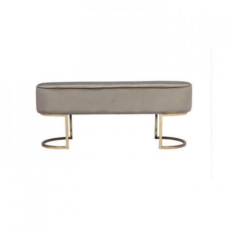 Banc Design en Velours "Athea" 105cm Taupe & Or|Banquettes / Bancs / Poufs|Paris Prix