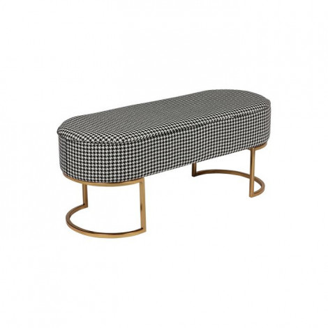 Banc Design en Velours "Athea" 105cm Noir & Blanc|Banquettes / Bancs / Poufs|Paris Prix