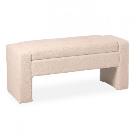 Banquette Coffre Bouclette "Max" 107cm Beige|Banquettes / Bancs / Poufs|Paris Prix