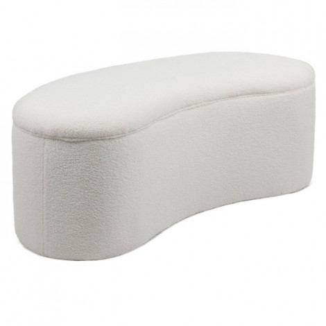 Banquette & Coffre Bouclette "Courbe" 120cm Blanc|Banquettes / Bancs / Poufs|Paris Prix