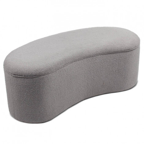 Banquette & Coffre Bouclette "Courbe" 120cm Gris|Banquettes / Bancs / Poufs|Paris Prix