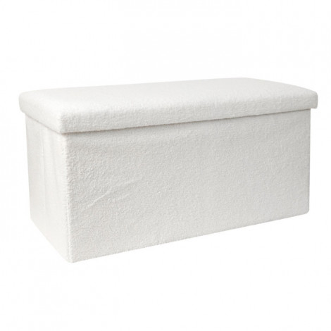 Banc Coffre Pliable "Bouclette" 76cm Blanc|Banquettes / Bancs / Poufs|Paris Prix