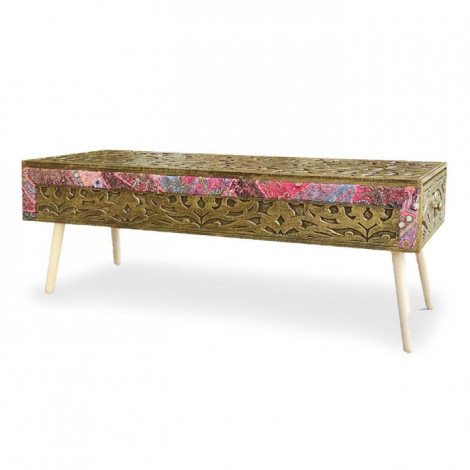 Banc 2 Tiroirs "Jodipa" 140cm Bronze & Multicolore|Banquettes / Bancs / Poufs|Paris Prix