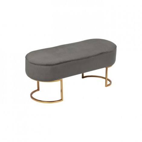 Banc Design en Velours "Athea" 105cm Gris & Or|Banquettes / Bancs / Poufs|Paris Prix