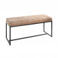 Banc en Cuir Design "Rida" 100cm Marron & Noir|Banquettes / Bancs / Poufs|Paris Prix