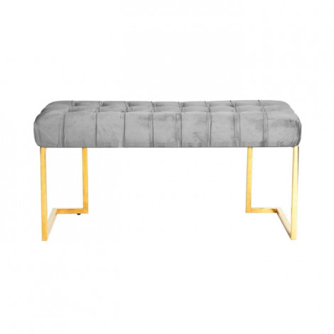 Banc Design en Velours "Rare" 100cm Gris & Or|Banquettes / Bancs / Poufs|Paris Prix