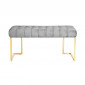 Banc Design en Velours "Rare" 100cm Gris & Or|Banquettes / Bancs / Poufs|Paris Prix