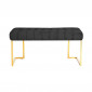 Banc Design en Velours "Rare" 100cm Noir & Or|Banquettes / Bancs / Poufs|Paris Prix