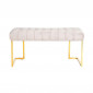 Banc Design en Velours "Rare" 100cm Taupe & Or|Banquettes / Bancs / Poufs|Paris Prix