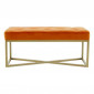 Banc en Velours Design "Diaz" 90cm Orange & Or|Banquettes / Bancs / Poufs|Paris Prix