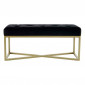 Banc en Velours Design "Diaz" 90cm Noir & Or|Banquettes / Bancs / Poufs|Paris Prix