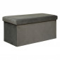 Banquette Coffre Pliable en Velours "Lilou" 76cm Gris|Banquettes / Bancs / Poufs|Paris Prix