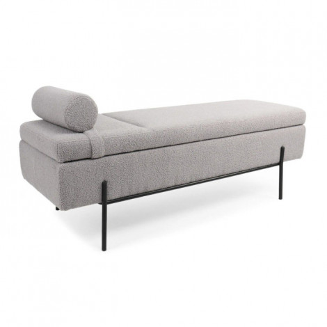 Banquette & Coffre Bouclette "Loyd" 140cm Gris|Banquettes / Bancs / Poufs|Paris Prix