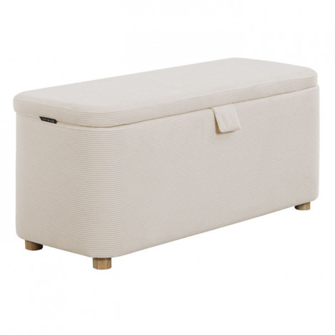 Banquette & Coffre en Velours "Brady" 111cm Beige|Banquettes / Bancs / Poufs|Paris Prix