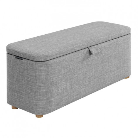 Banquette & Coffre en Tissu "Brady" 111cm Gris Clair|Banquettes / Bancs / Poufs|Paris Prix