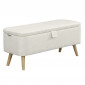 Banquette & Coffre Bouclette "Patti" 111cm Blanc|Banquettes / Bancs / Poufs|Paris Prix