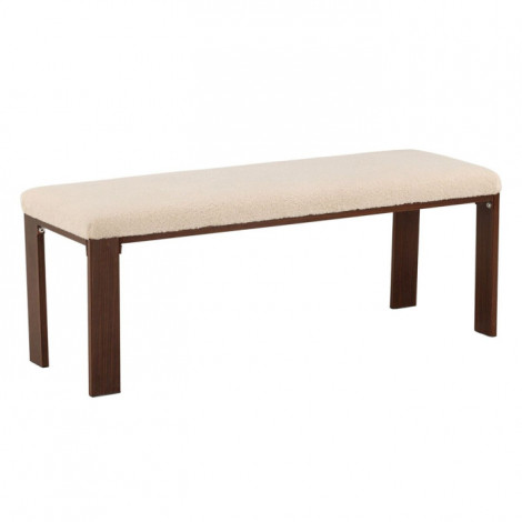 Banc en Tissu Polaire "Chester" 120cm Blanc|Banquettes / Bancs / Poufs|Paris Prix