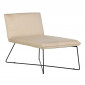 Chaise Longue en Velours "X-Lounge" 128cm Beige|Fauteuil / Chauffeuse|Paris Prix