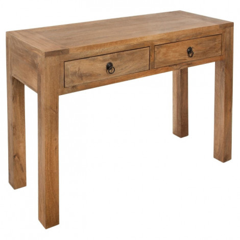 Console en Bois 2 Tiroirs "Ajmal" 120cm Naturel|Console|Paris Prix