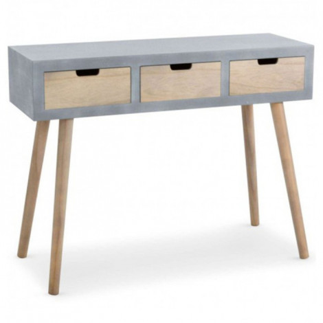 Console Scandinave 3 Tiroirs "Kim" 100cm Gris|Console|Paris Prix