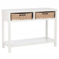 Console en Bois & 2 Paniers "Tonnin" 110cm Blanc|Console|Paris Prix