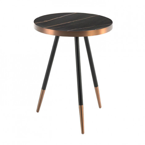 Table d'Appoint Design en Marbre "Acira" 56cm Noir|Table Basse|Paris Prix