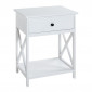 Table d'Appoint 1 Tiroir Design "Guda" 60cm Blanc|Table Basse|Paris Prix