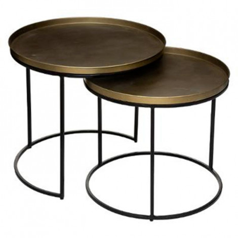 Lot de 2 Tables à Café Design "Basile" 56cm Or|Table Basse|Paris Prix