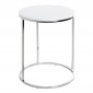 Table d'Appoint Design "Zano" 50cm Blanc & Argent|Table Basse|Paris Prix