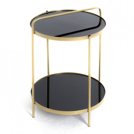 Table d'Appoint Design "Proty" 51cm Or & Noir|Table Basse|Paris Prix