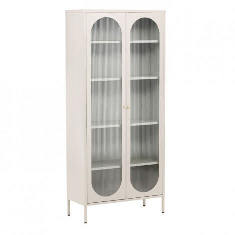 Vitrine Design en Métal "Lima" 180cm Beige|Vaisselier|Paris Prix