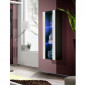 Vitrine LED Murale Design "Fly II" 126cm Blanc & Noir|Vaisselier|Paris Prix