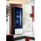 Vitrine LED Design "Neo" 190cm Noir & Tiroirs Blanc Brillant|Vaisselier|Paris Prix