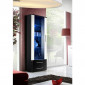 Vitrine LED Design "Neo" 190cm Noir & Porte Blanche Brillante|Vaisselier|Paris Prix