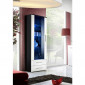 Vitrine LED Design "Neo" 190cm Noir & Blanc Brillant|Vaisselier|Paris Prix