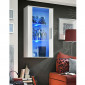 Vitrine LED Murale Design "Neo" 110cm Blanc Brillant|Vaisselier|Paris Prix