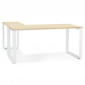 Bureau d'Angle Design "Abigano" 170cm Naturel & Blanc|Bureau|Paris Prix