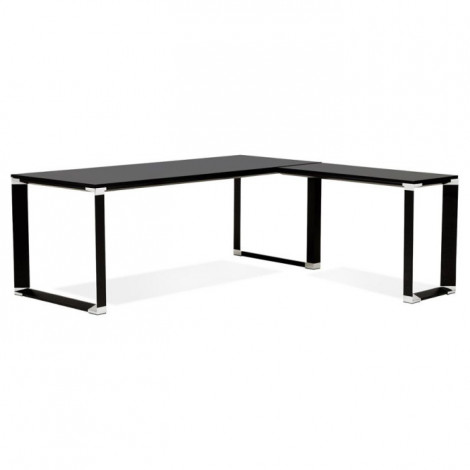 Bureau d'Angle Design "Hovik" 200cm Noir|Bureau|Paris Prix