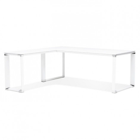 Bureau d'Angle Design "Hovik" 200cm Blanc|Bureau|Paris Prix