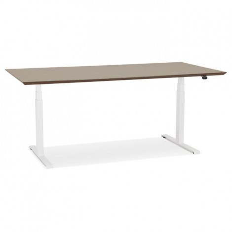 Bureau Électronique Ergonomique "Kio" 180cm Noyer & Blanc|Bureau|Paris Prix