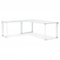 Bureau d'Angle en Verre Design "Hovik" 200cm Blanc|Bureau|Paris Prix