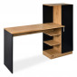 Bureau Avec Armoire "Zendaya" 152cm Naturel & Noir|Bureau|Paris Prix