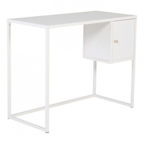 Bureau Design Avec Porte "Bakal" 95cm Blanc|Bureau|Paris Prix