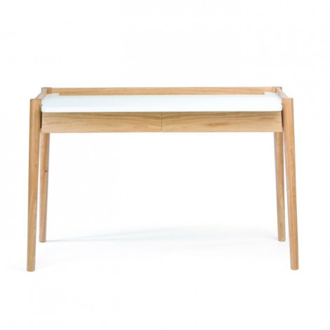 Bureau 2 Tiroirs "Feldbach" 126cm Chêne & Blanc|Bureau|Paris Prix