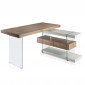 Bureau D'Angle Design "Kira" 140cm Naturel & Gris|Bureau|Paris Prix